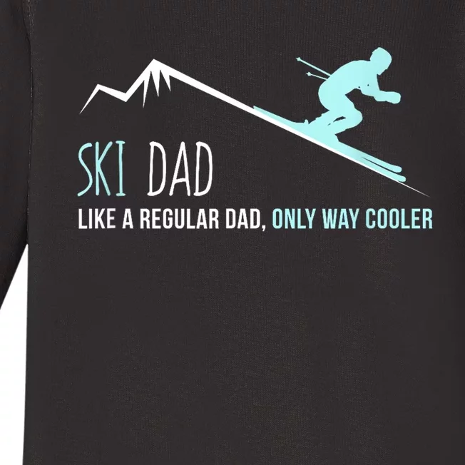 Funny Cute Winter Skiing Ski Dad Gift Baby Long Sleeve Bodysuit