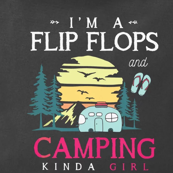 Funny Camper Women Girl Camp Flip Flops Retro Camping Tank Top Zip Tote Bag