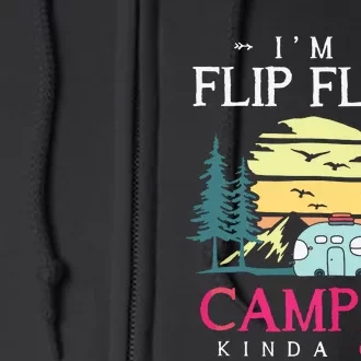 Funny Camper Women Girl Camp Flip Flops Retro Camping Tank Top Full Zip Hoodie