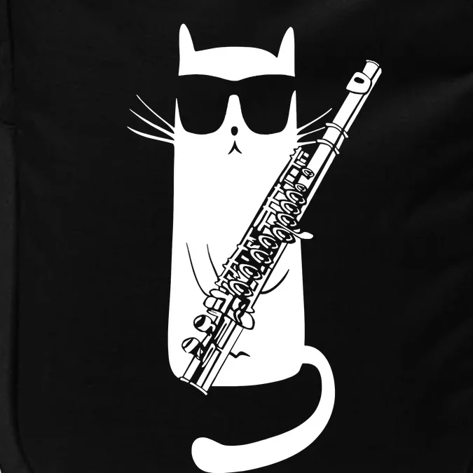 Funny Cat Wearing Sunglasses Playing Flute Musician Impact Tech Backpack