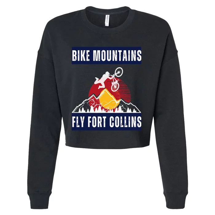 fort collins where bikers and mountain meet Cropped Pullover Crew