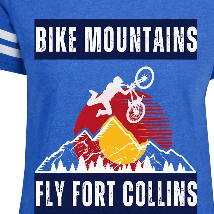 fort collins where bikers and mountain meet Enza Ladies Jersey Football T-Shirt