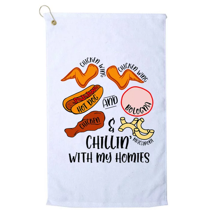 Funny Chicken Wing Song Lyric Hot Dog Bologna Macaroni Platinum Collection Golf Towel