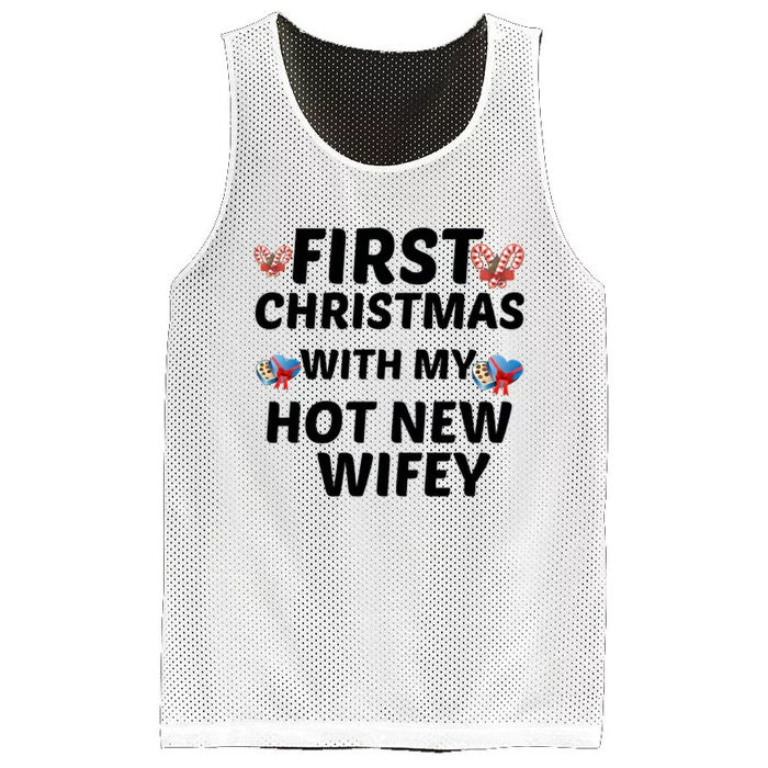 First Christmas With My Hot New Wifey Mesh Reversible Basketball Jersey Tank