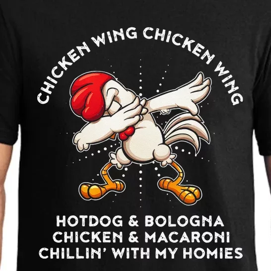 Funny Chicken Wing Song Lyric Hot Dog Bologna Macaroni Gift Pajama Set