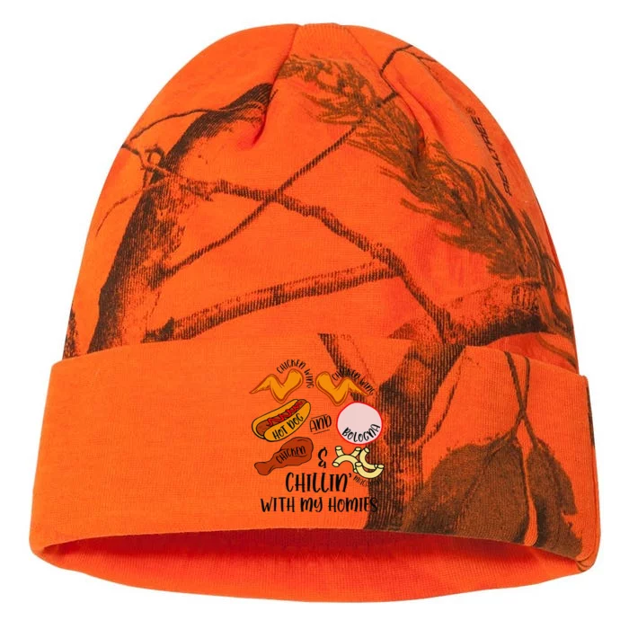 Funny Chicken Wing Song Lyric Hot Dog Bologna Macaroni Kati - 12in Camo Beanie