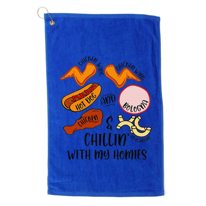 Funny Chicken Wing Song Lyric Hot Dog Bologna Macaroni Platinum Collection Golf Towel