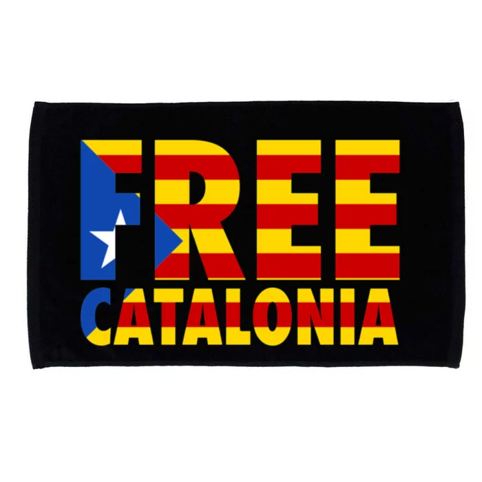 Free Catalonia With Catalonia Flag Microfiber Hand Towel