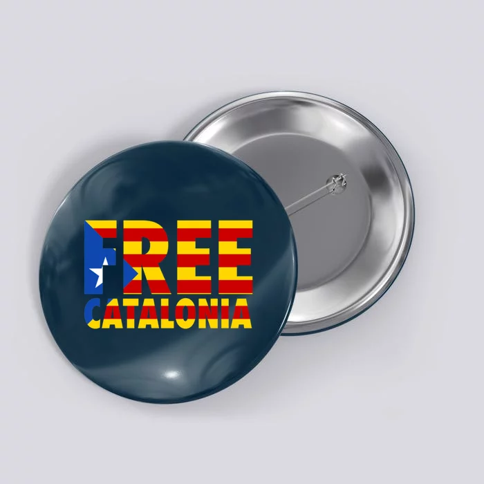 Free Catalonia With Catalonia Flag Button