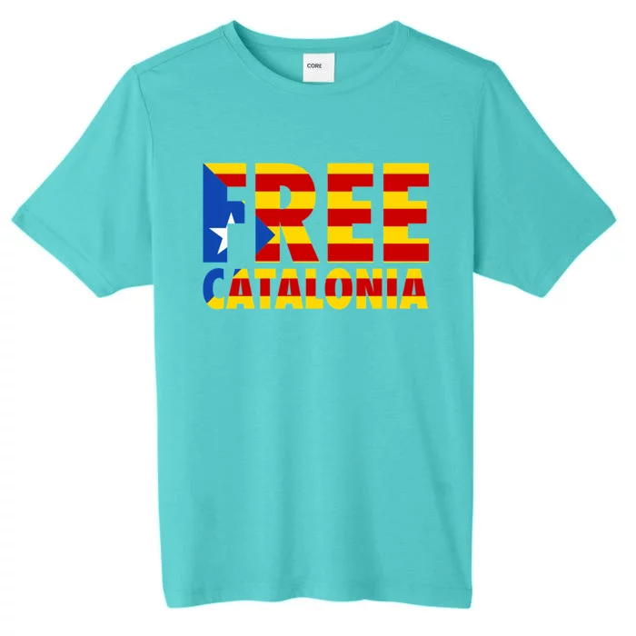 Free Catalonia With Catalonia Flag ChromaSoft Performance T-Shirt