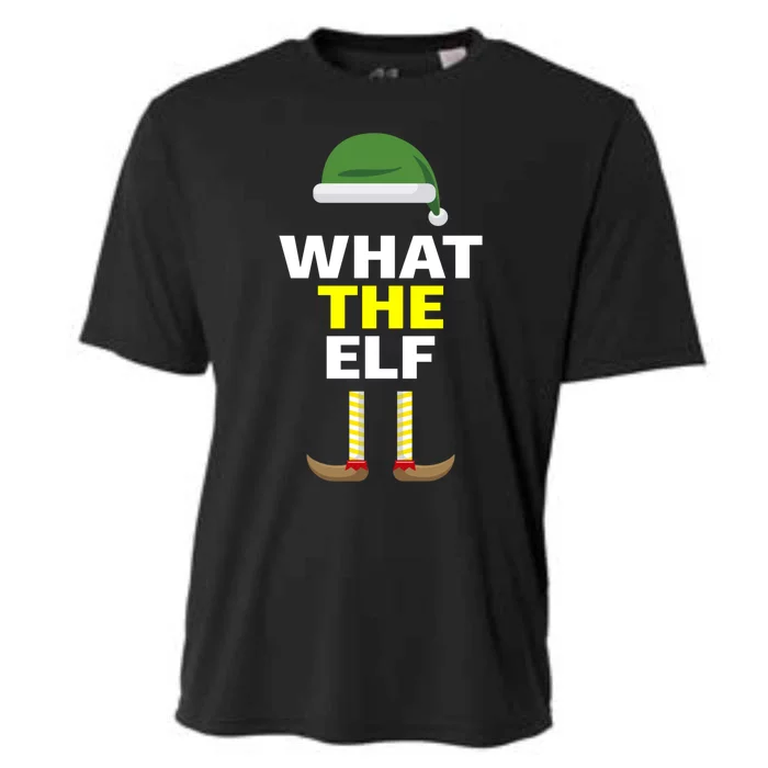 Funny Christmas What The Elf Distressed Gift Cooling Performance Crew T-Shirt