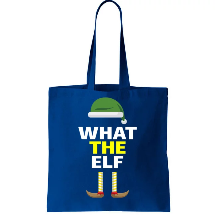 Funny Christmas What The Elf Distressed Gift Tote Bag