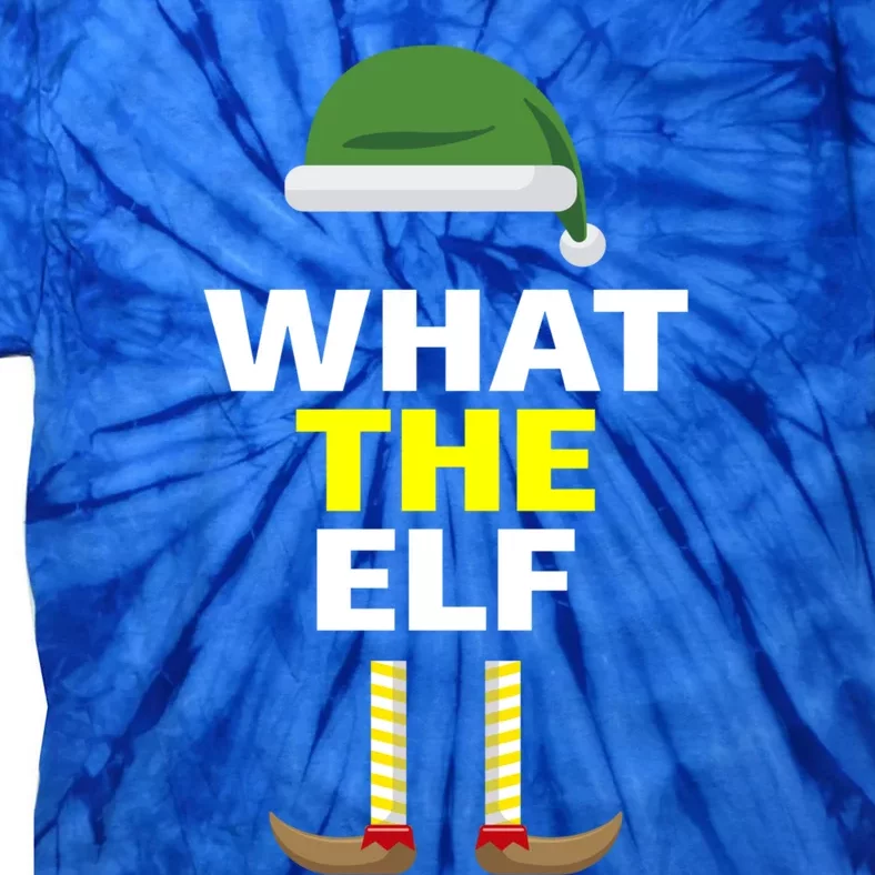 Funny Christmas What The Elf Distressed Gift Tie-Dye T-Shirt