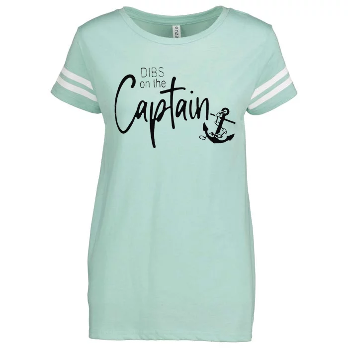 Funny Captain Wife Dibs On The Captain Enza Ladies Jersey Football T-Shirt