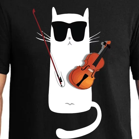 Funny Cat Wearing Sunglasses Playing Violin Pajama Set