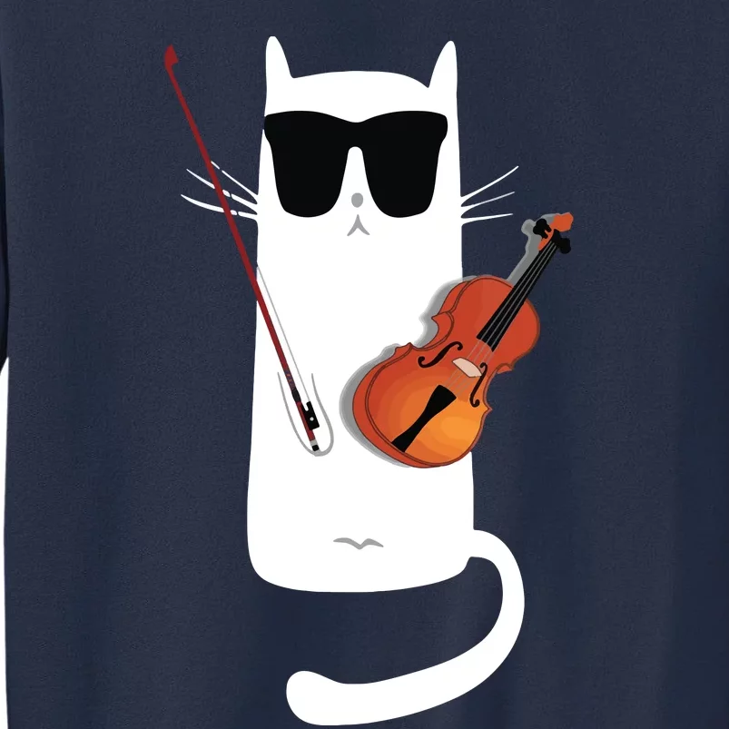 Funny Cat Wearing Sunglasses Playing Violin Sweatshirt