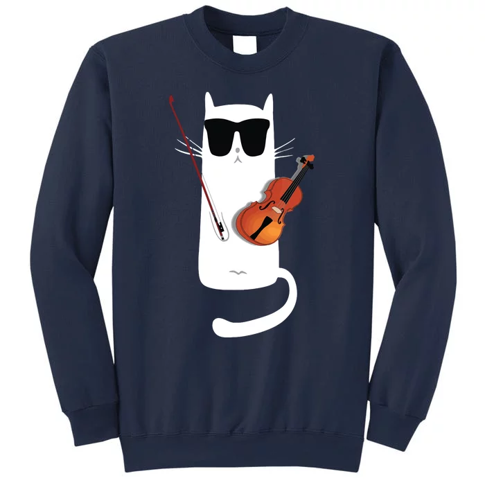 Funny Cat Wearing Sunglasses Playing Violin Sweatshirt