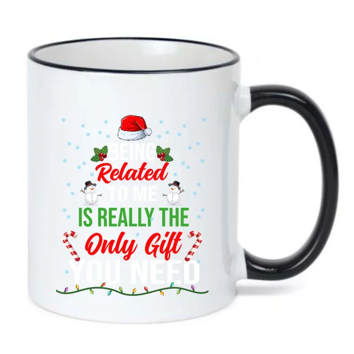 Funny Christmas Xmas Family Pajamas Being Related To Me Funny Gift Black Color Changing Mug