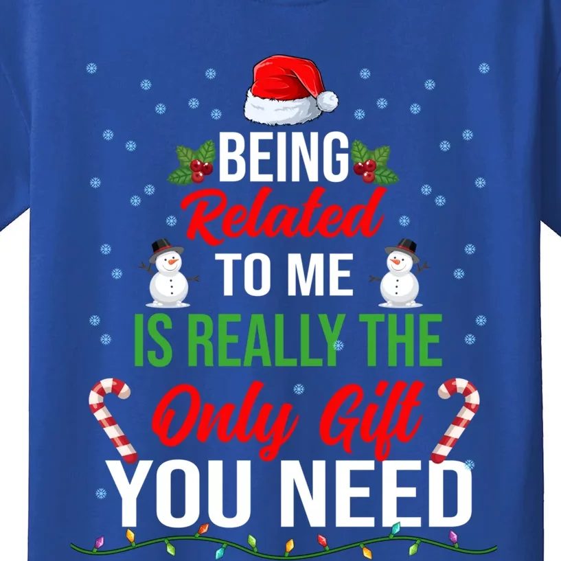 Funny Christmas Xmas Family Pajamas Being Related To Me Funny Gift Kids T-Shirt