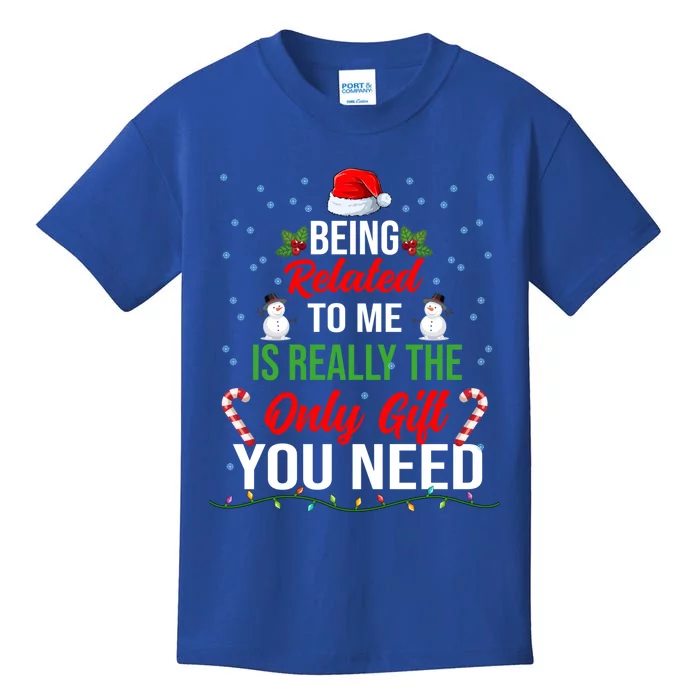 Funny Christmas Xmas Family Pajamas Being Related To Me Funny Gift Kids T-Shirt