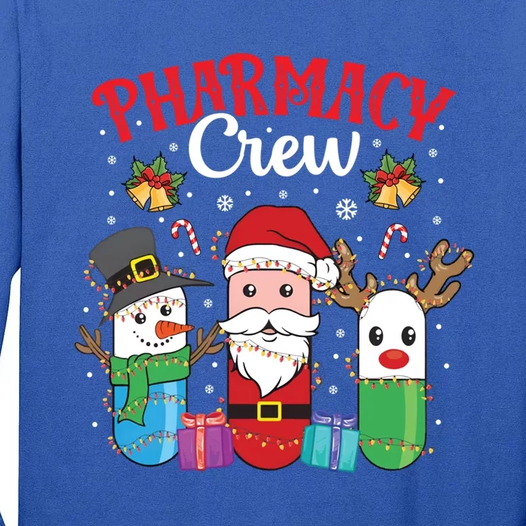 Funny Christmas Xmas Crew Pharmacy Technician Pharmacist Gift Tall Long Sleeve T-Shirt