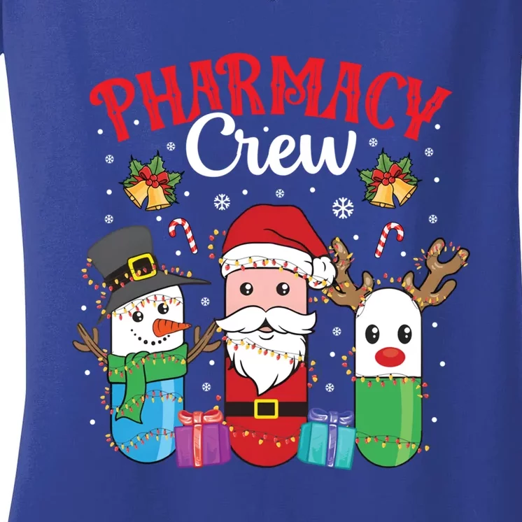 Funny Christmas Xmas Crew Pharmacy Technician Pharmacist Gift Women's V-Neck T-Shirt