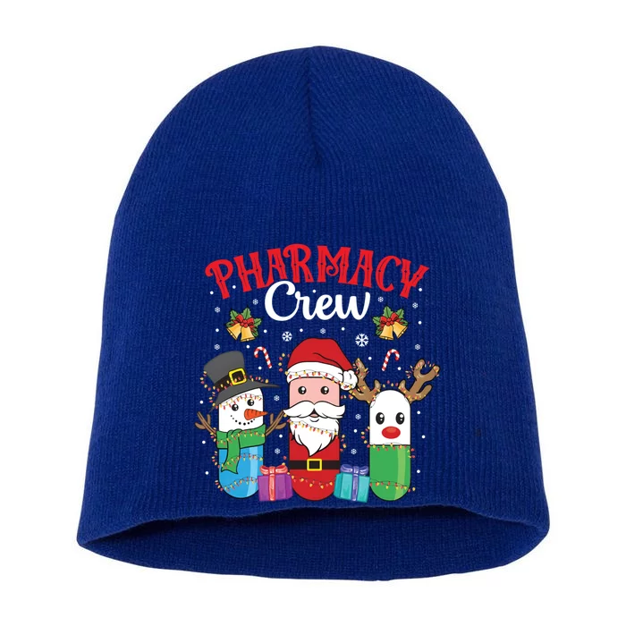 Funny Christmas Xmas Crew Pharmacy Technician Pharmacist Gift Short Acrylic Beanie