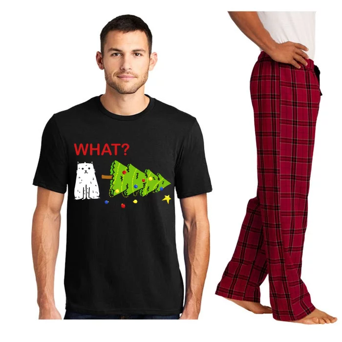 Funny Christmas XMas Cat What? Pajama Set