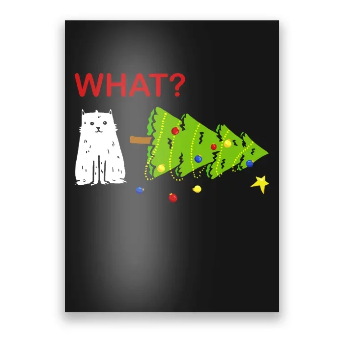 Funny Christmas XMas Cat What? Poster