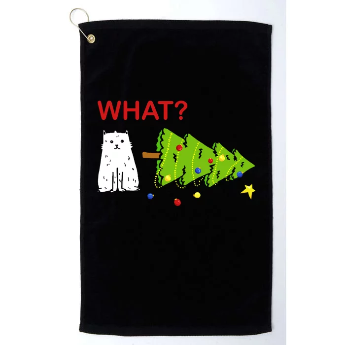 Funny Christmas XMas Cat What? Platinum Collection Golf Towel