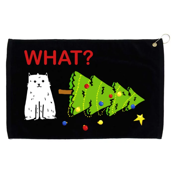 Funny Christmas XMas Cat What? Grommeted Golf Towel