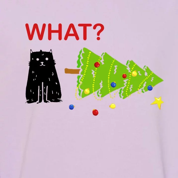 Funny Christmas XMas Cat What? Garment-Dyed Sweatshirt