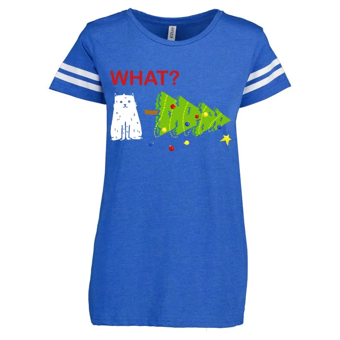 Funny Christmas XMas Cat What? Enza Ladies Jersey Football T-Shirt