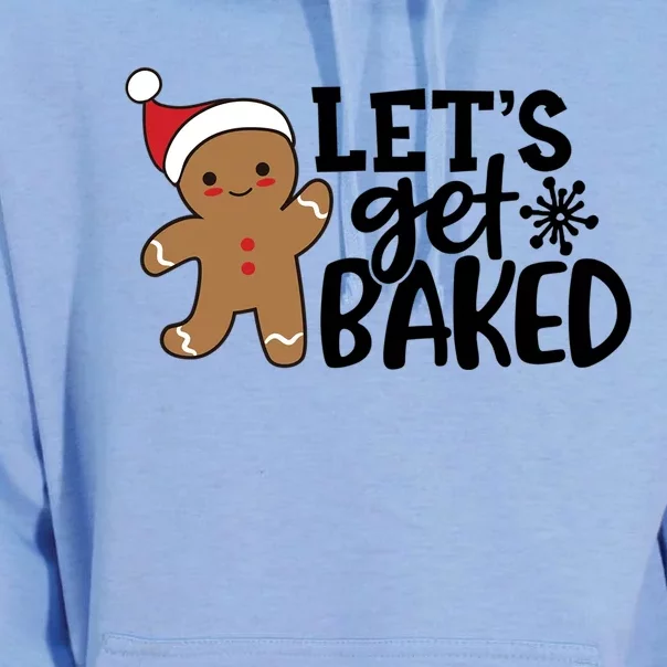 Funny Christmas Xmas Gingerbread Cookie Lets Get Baked Gift Unisex Surf Hoodie