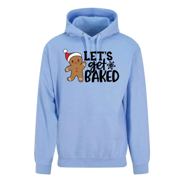 Funny Christmas Xmas Gingerbread Cookie Lets Get Baked Gift Unisex Surf Hoodie