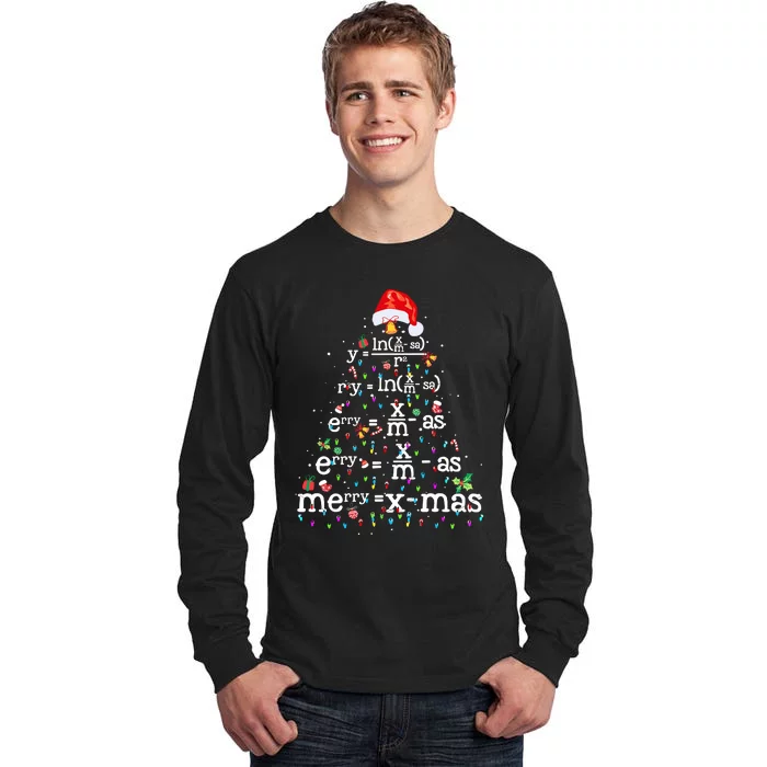 Funny Christmas Xmas Math Christmas Tree Tall Long Sleeve T-Shirt