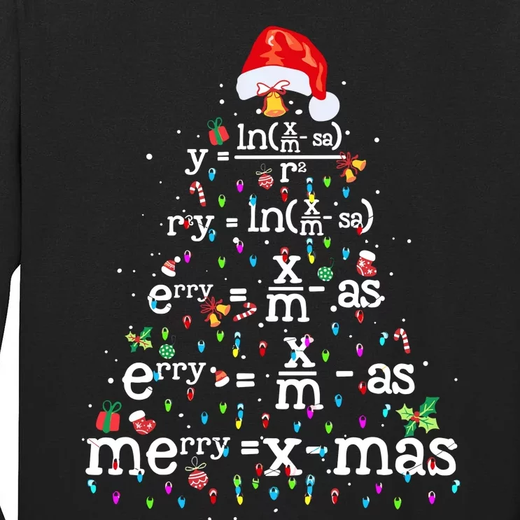 Funny Christmas Xmas Math Christmas Tree Tall Long Sleeve T-Shirt