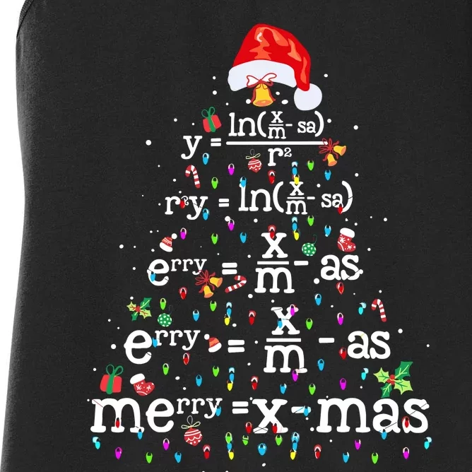 Funny Christmas Xmas Math Christmas Tree Women's Racerback Tank