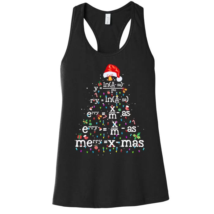 Funny Christmas Xmas Math Christmas Tree Women's Racerback Tank