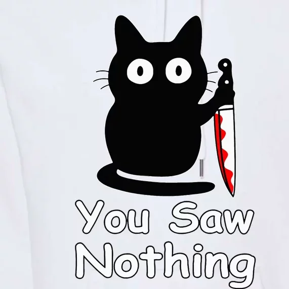 Funny Cat You Saw Nothing Funny Black Cat Gift Idea Premium Hoodie