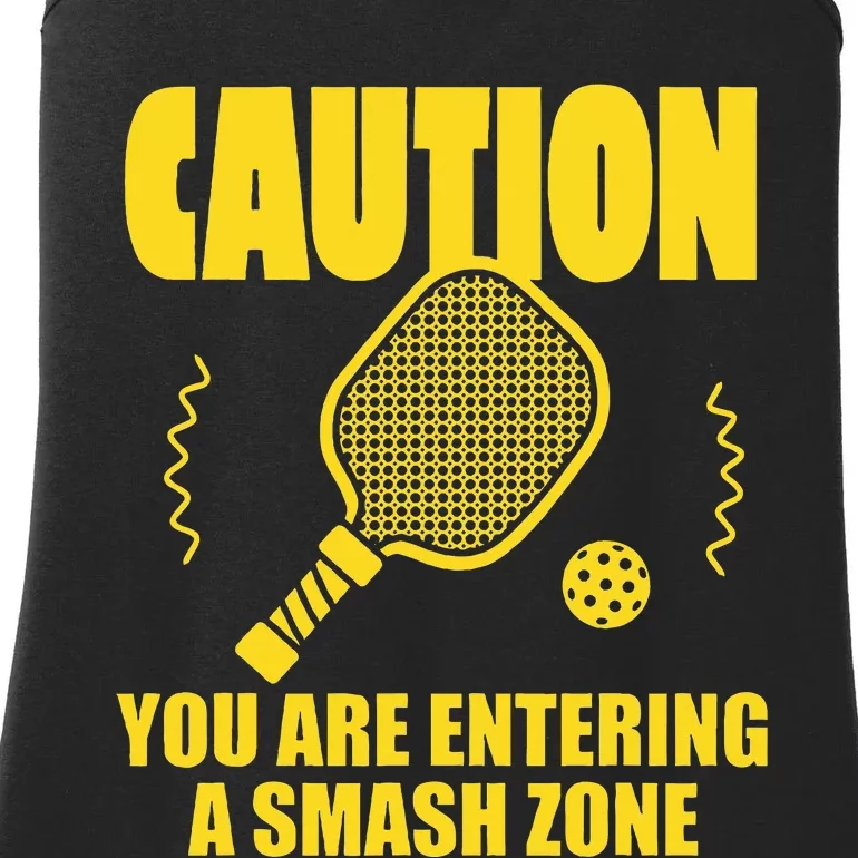 Funny Caution You Are Entering Smash Zone Pickleball Ladies Essential Tank