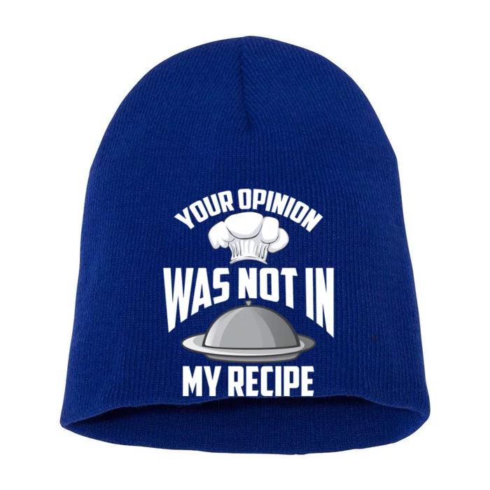 Funny Chef Your Opinion Recipe Cute Culinary Head Cook Gift Short Acrylic Beanie