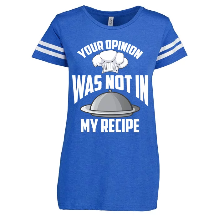 Funny Chef Your Opinion Recipe Cute Culinary Head Cook Gift Enza Ladies Jersey Football T-Shirt