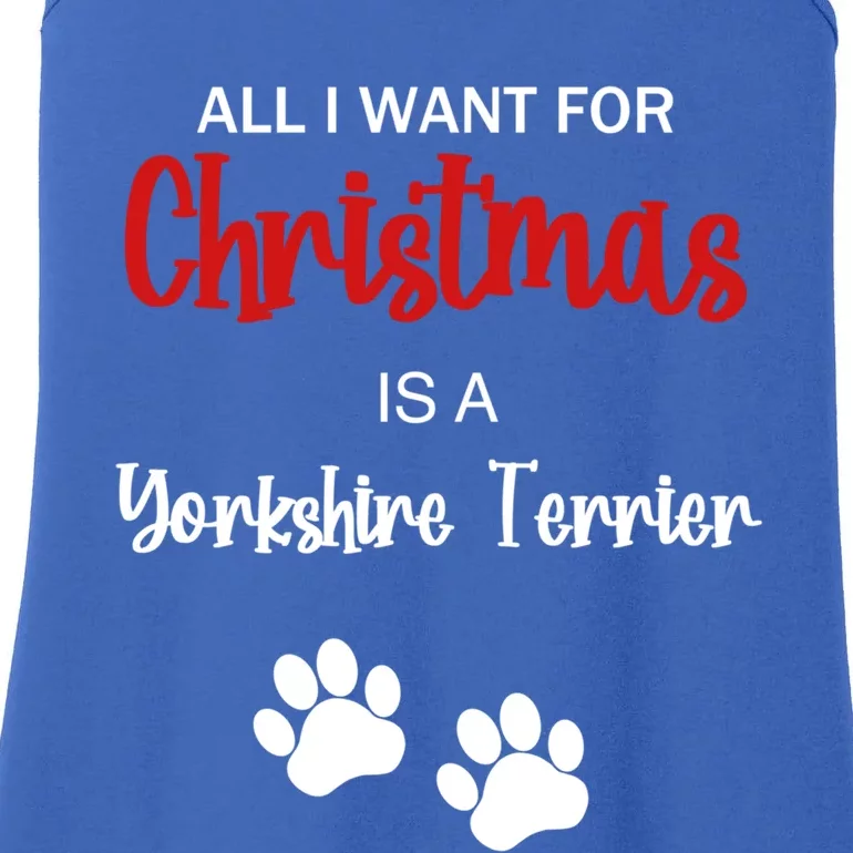 Funny Christmas Yorkshire Terrier Dog Gift Ladies Essential Tank