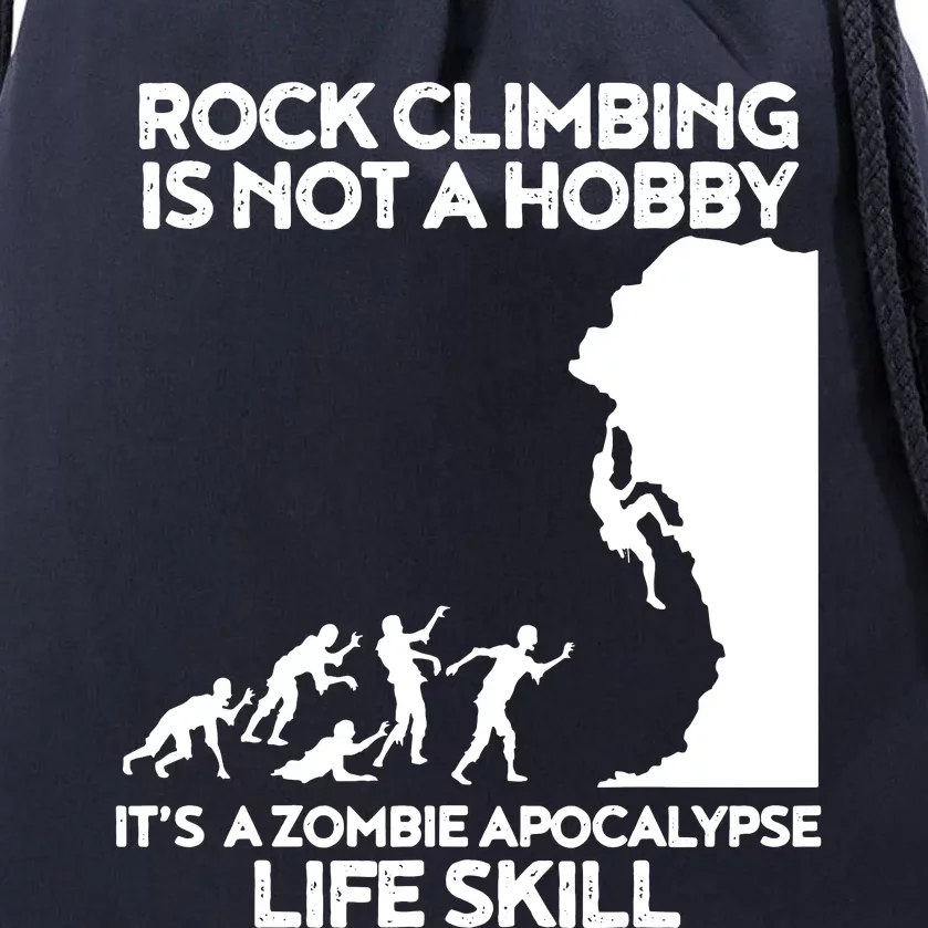 Funny Climbing Zombie Escape Rock Climber Tee Drawstring Bag