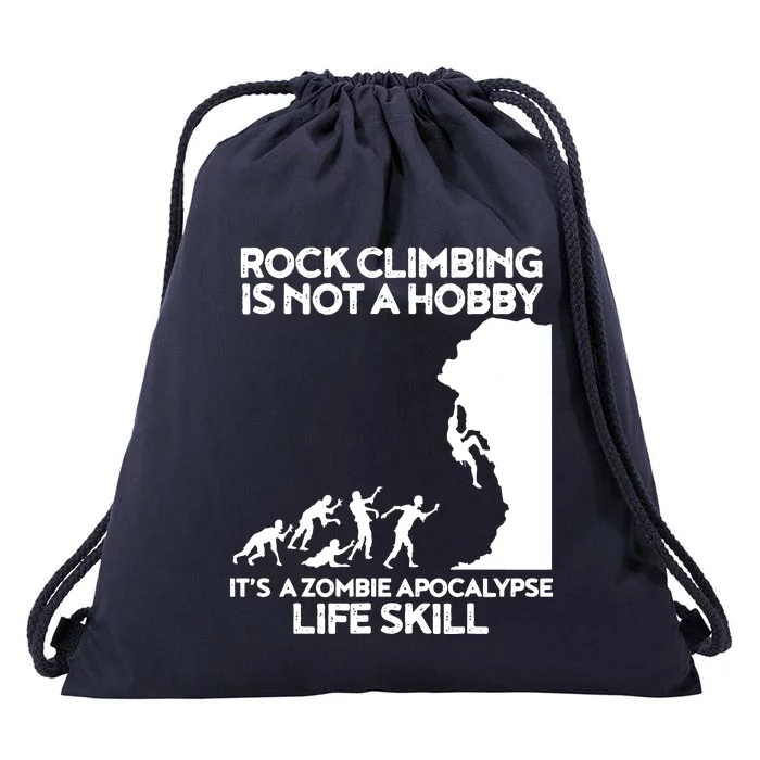 Funny Climbing Zombie Escape Rock Climber Tee Drawstring Bag