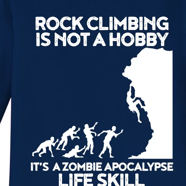 Funny Climbing Zombie Escape Rock Climber Tee Baby Long Sleeve Bodysuit