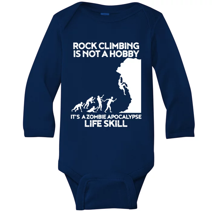 Funny Climbing Zombie Escape Rock Climber Tee Baby Long Sleeve Bodysuit