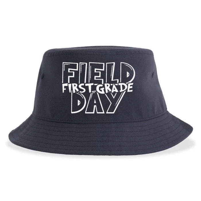 Field Day 2024 First Grade School Teacher Blue Sustainable Bucket Hat