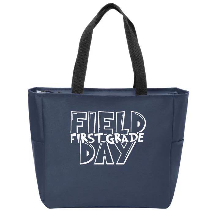 Field Day 2024 First Grade School Teacher Blue Zip Tote Bag